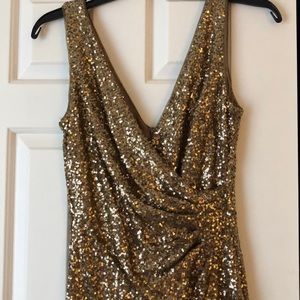 Gold Sequin Ralph Lauren Cocktail Dress